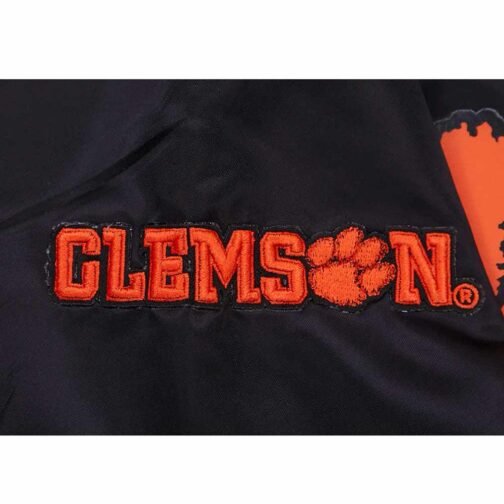 Clemson University Classic Rib Satin Jacket - Image 9