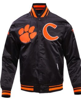 Clemson University Classic Rib Satin Jacket
