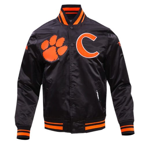 Clemson University Classic Rib Satin Jacket