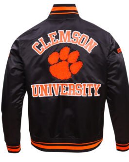 Clemson University Classic Rib Satin Jacket