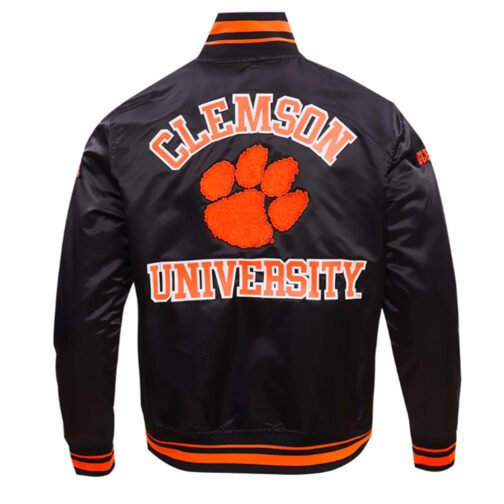 Clemson University Classic Rib Satin Jacket - Image 2