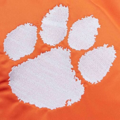 Clemson University Heavyweight Orange Satin Jacket - Image 3