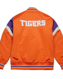 Clemson University Heavyweight Orange Satin Jacket