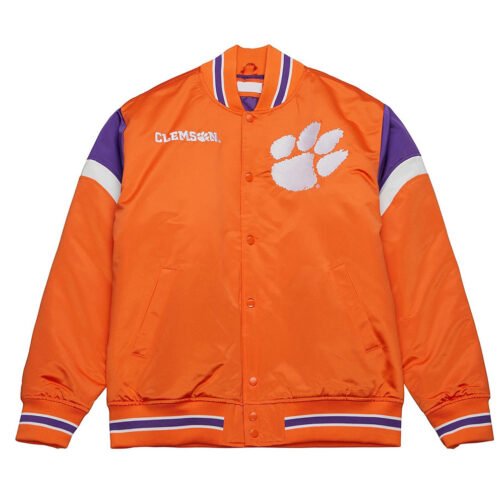 Clemson University Heavyweight Orange Satin Jacket
