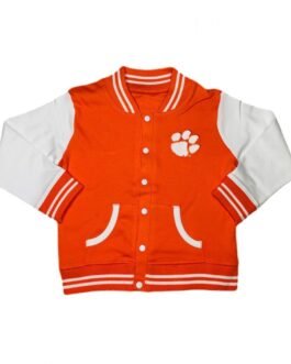 Clemson Orange and White Letterman Jacket