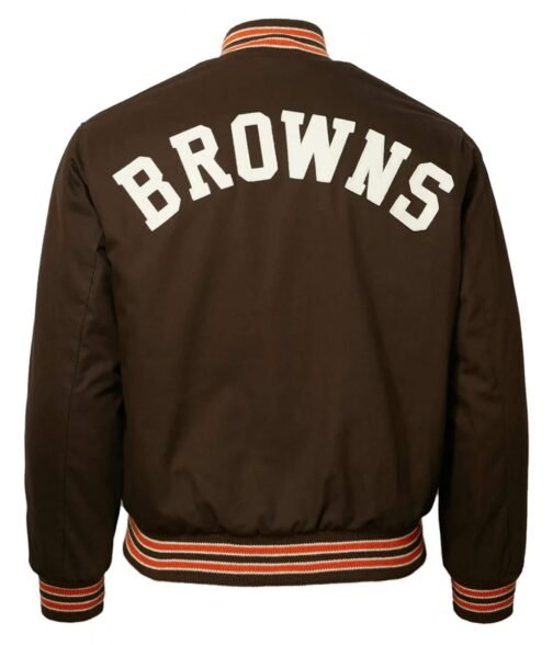 1950 Cleveland Browns Satin Brown Jacket - Image 2
