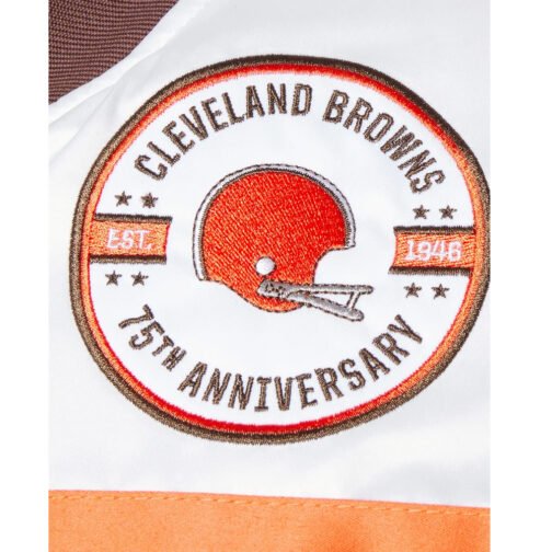 Cleveland Browns 75th Anniversary Brown Satin Jacket - Image 6