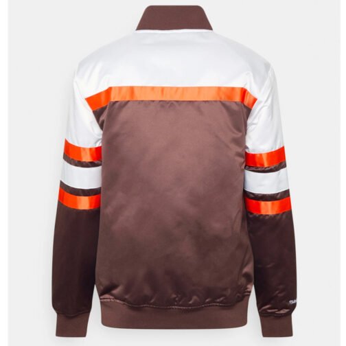Cleveland Browns 75th Anniversary Brown Satin Jacket - Image 2