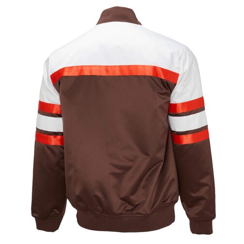 Cleveland Browns 75th Anniversary Brown Satin Jacket - Image 4