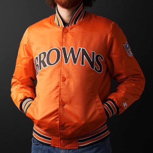 90’s Cleveland Browns Bomber Satin Jacket - Image 4