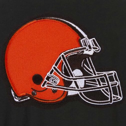 Cleveland Browns Varsity Black and Gray Wool Jacket - Image 3