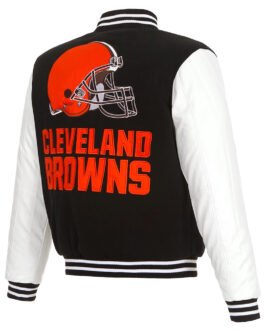 Cleveland Browns Varsity Black and White Jacket