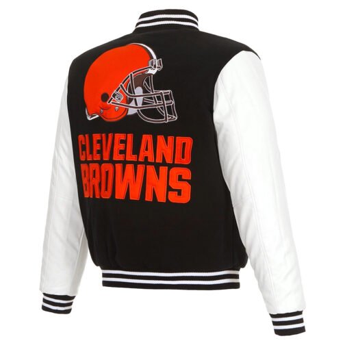 Cleveland Browns Varsity Black and White Jacket - Image 2