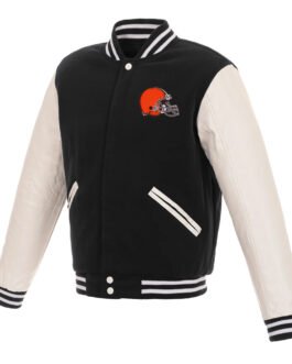 Cleveland Browns Two-Tone Varsity Wool/Leather Jacket