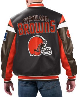 Cleveland Browns Black Varsity Full-Zip Leather Jacket