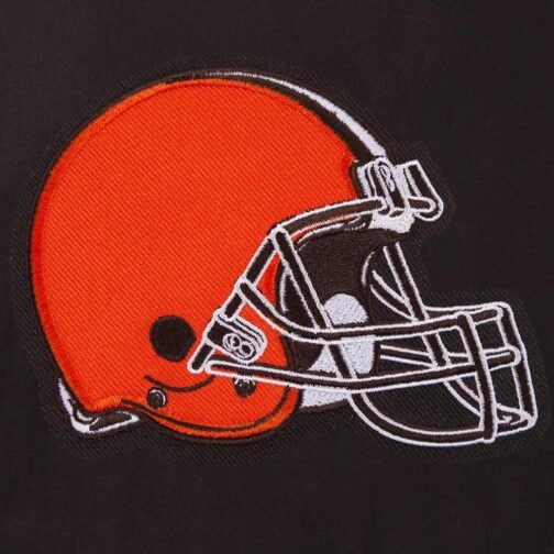 Cleveland Browns Black Varsity Wool/Leather Jacket - Image 3