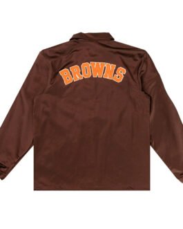 Cleveland Browns Brown Satin Windbreaker