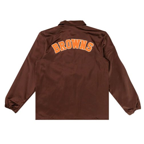 Cleveland Browns Brown Satin Windbreaker - Image 2