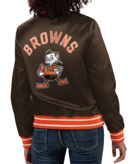 Cleveland Browns Full Count Brown Satin Jacket