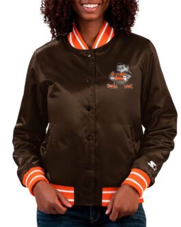 Cleveland Browns Full Count Brown Satin Jacket
