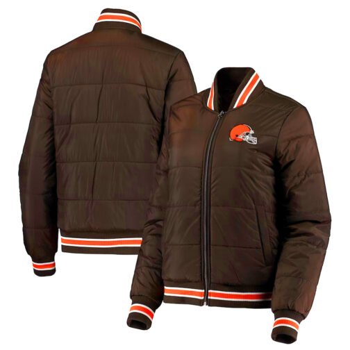 Cleveland Browns Goal Brown Field Bomber Jacket - Image 3