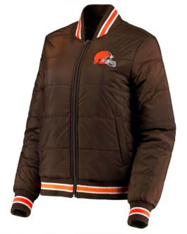 Cleveland Browns Goal Brown Field Bomber Jacket