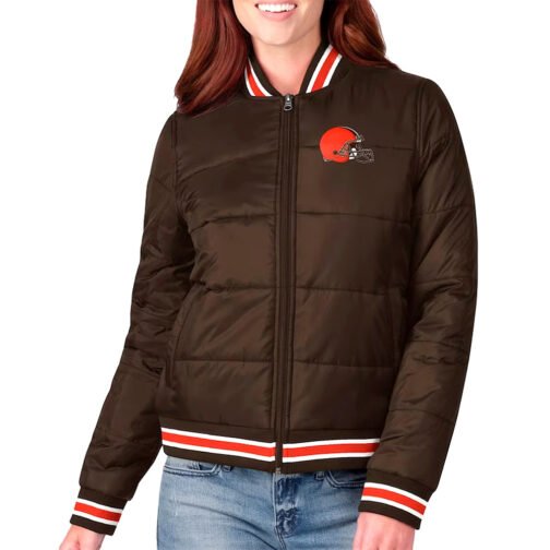 Cleveland Browns Goal Brown Field Bomber Jacket - Image 4