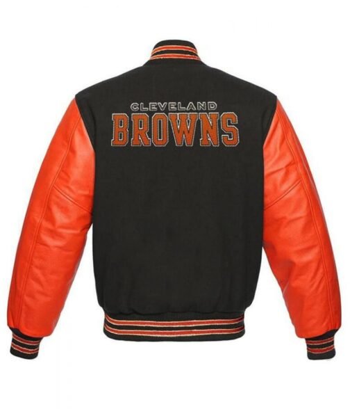 Cleveland Browns Grey and Orange Jacket - Image 2