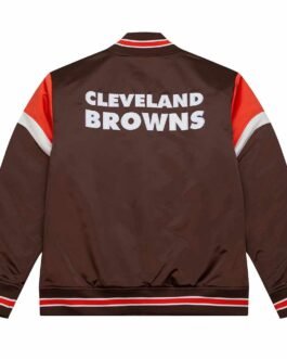 Cleveland Browns Heavyweight Brown Satin Jacket