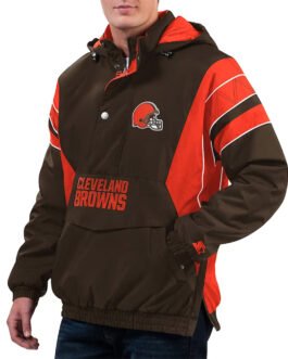 Home Team Cleveland Browns Half-Zip Hoodie Jacket