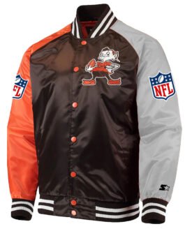 Cleveland Browns Lead Off Varsity Satin Jacket