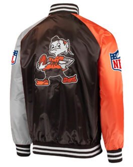 Cleveland Browns Lead Off Varsity Satin Jacket