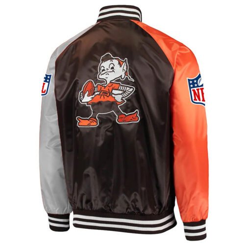 Cleveland Browns Lead Off Varsity Satin Jacket - Image 2