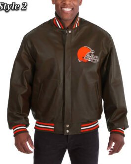 Cleveland Browns Varsity Brown Leather Jacket