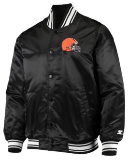 Locker Room Cleveland Browns Black Satin Jacket