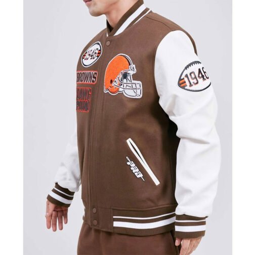 Cleveland Browns Mash Up Varsity Jacket - Image 4