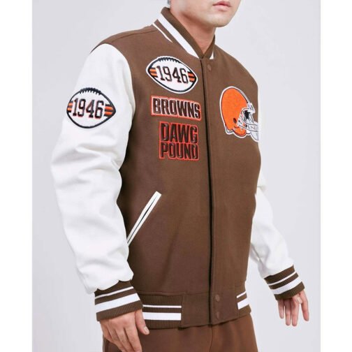 Cleveland Browns Mash Up Varsity Jacket - Image 3