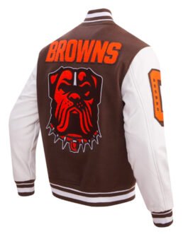 Cleveland Browns Mashup Rib Varsity Wool/Leather Jacket