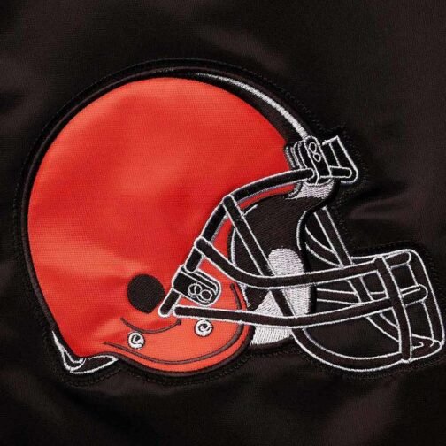 Cleveland Browns The Diamond Retro Brown Satin Jacket - Image 4