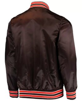 Cleveland Browns The Diamond Retro Brown Satin Jacket