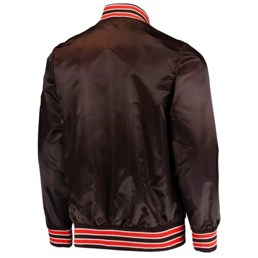 Cleveland Browns The Diamond Retro Brown Satin Jacket - Image 2