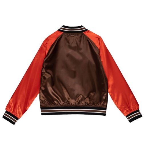 Cleveland Browns Team 2.0 Brown and Orange Satin Jacket - Image 2