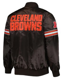Cleveland Browns The Pick and Roll Brown Satin Jacket