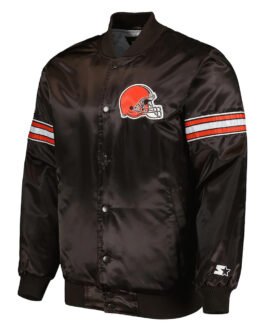 Cleveland Browns The Pick and Roll Brown Satin Jacket