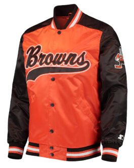 Cleveland Browns The Tradition II Brown and Orange Satin Jacket