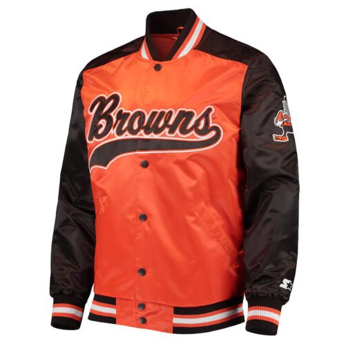 Cleveland Browns The Tradition II Brown and Orange Satin Jacket