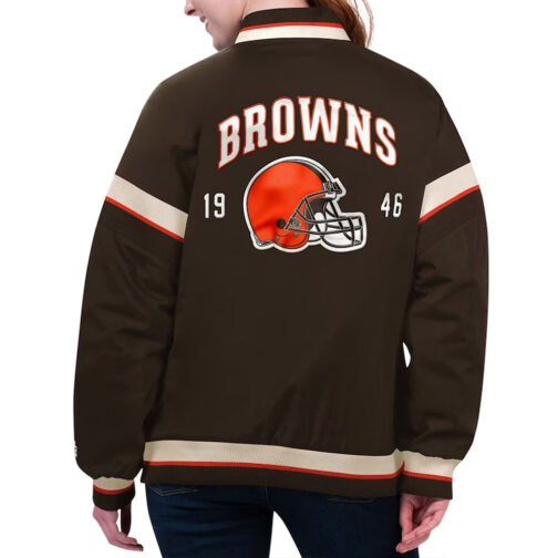Cleveland Browns Tournament Brown Varsity Jacket - Image 2