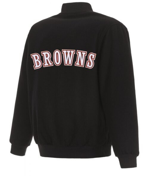 Varsity Cleveland Browns Black Wool Jacket - Image 2