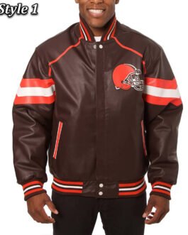 Cleveland Browns Varsity Brown Leather Jacket