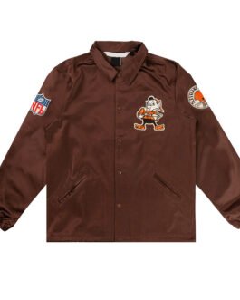 Cleveland Browns Brown Satin Windbreaker
